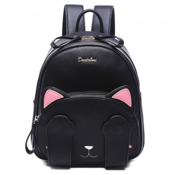 Cute Cat Pattern and Black Design Backpack For Women