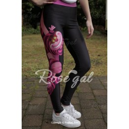 Chic Cartoon Printed Color Block Elastic Bodycon Yoga Pants For Women