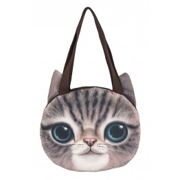 Green Eyes Cat Pattern Shoulder Bag